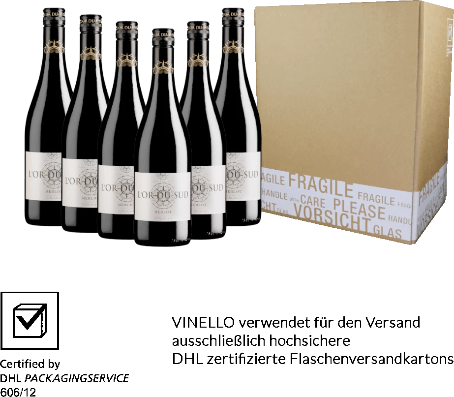 6er Vorteils-Weinpaket - L'Or Du Sud Merlot Pays D'Oc IGP - Les Vignobles Foncalieu 5 6er Vorteils-Weinpaket - L'Or Du Sud Merlot Pays D'Oc IGP - Les Vignobles Foncalieu - Image 3