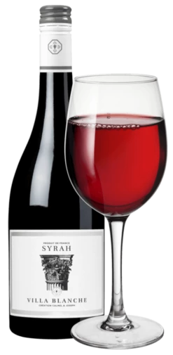 6x Vorteils-Weinpaket Villa Blanche Syrah IGP - Calmel & Joseph -Ferrari || Nautilus || Bree Sales Syrahmitglas