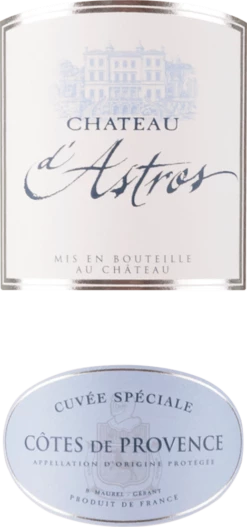 Cuvée Spéciale Rosé Côtes De Provence AOP - Château D'Astros -Ferrari || Nautilus || Bree Sales cuvee speciale rose astros etikett