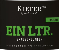 Grauburgunder Trocken 1,0 L - Weingut Kiefer -Ferrari || Nautilus || Bree Sales kiefer grauburgunder 1l etikett