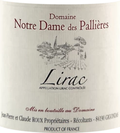 Lirac AOP - Domaine Notre Dame Des Pallieres -Ferrari || Nautilus || Bree Sales nd lirac label
