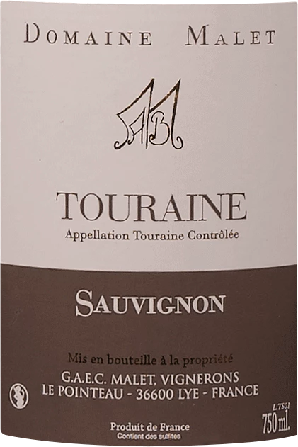 Sauvignon Blanc Touraine AOC - Domaine Malet 3 Sauvignon Blanc Touraine AOC - Domaine Malet