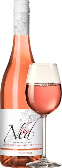 6er Vorteilspaket - The Ned Pinot Rosé - Marisco -Ferrari || Nautilus || Bree Sales the ned pinot rose marisco glas